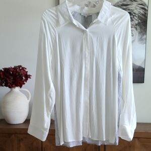 NWT Skies Are Blue White Blouse with Striped Detail